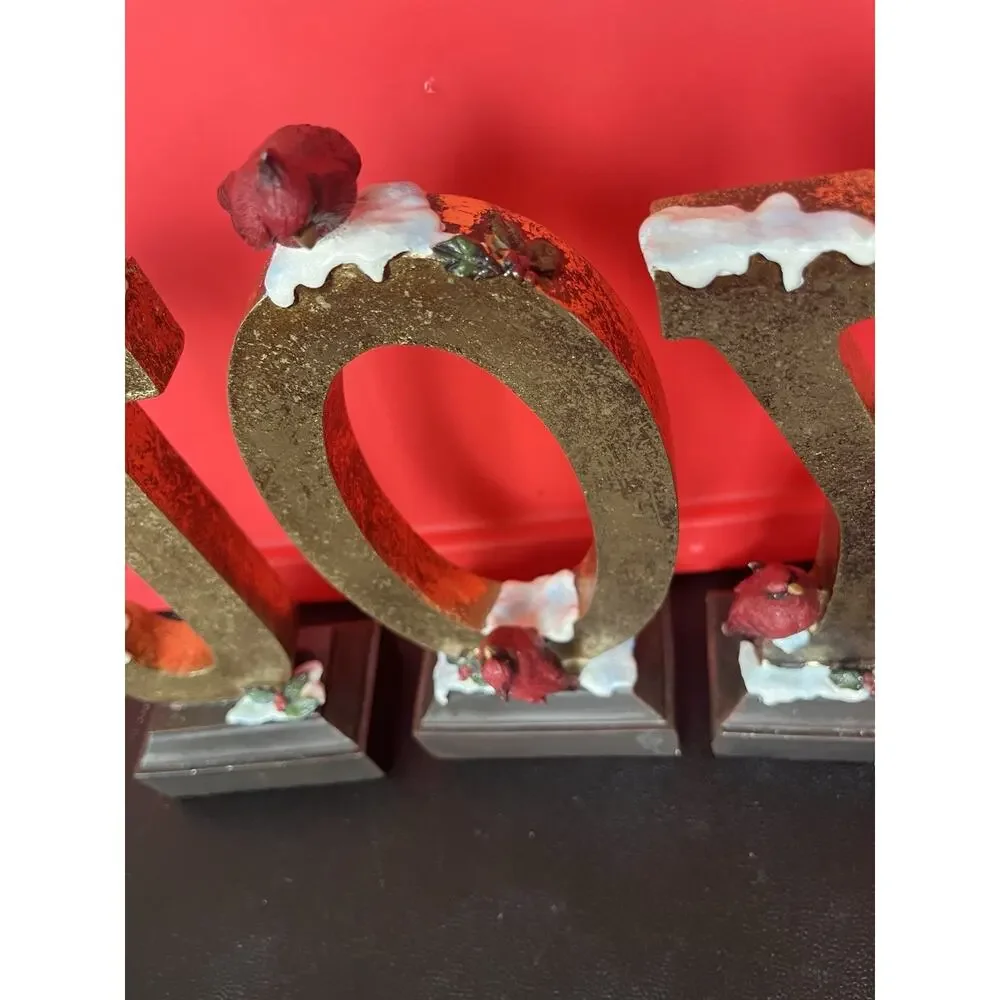 “JOY” Resin Christmas Decor With Cardinals